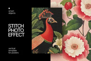 Embroidery Stitch Poster Effect