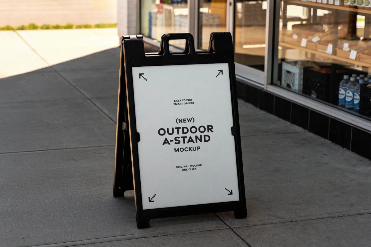Outdoor Store A-Stand Signage Mockup