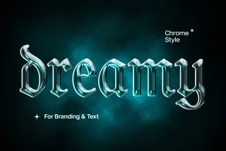Dramatic Glass Chrome Text Effect