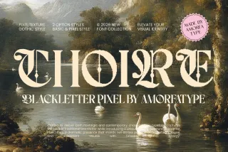 Choire - Blackletter Pixel Display Font