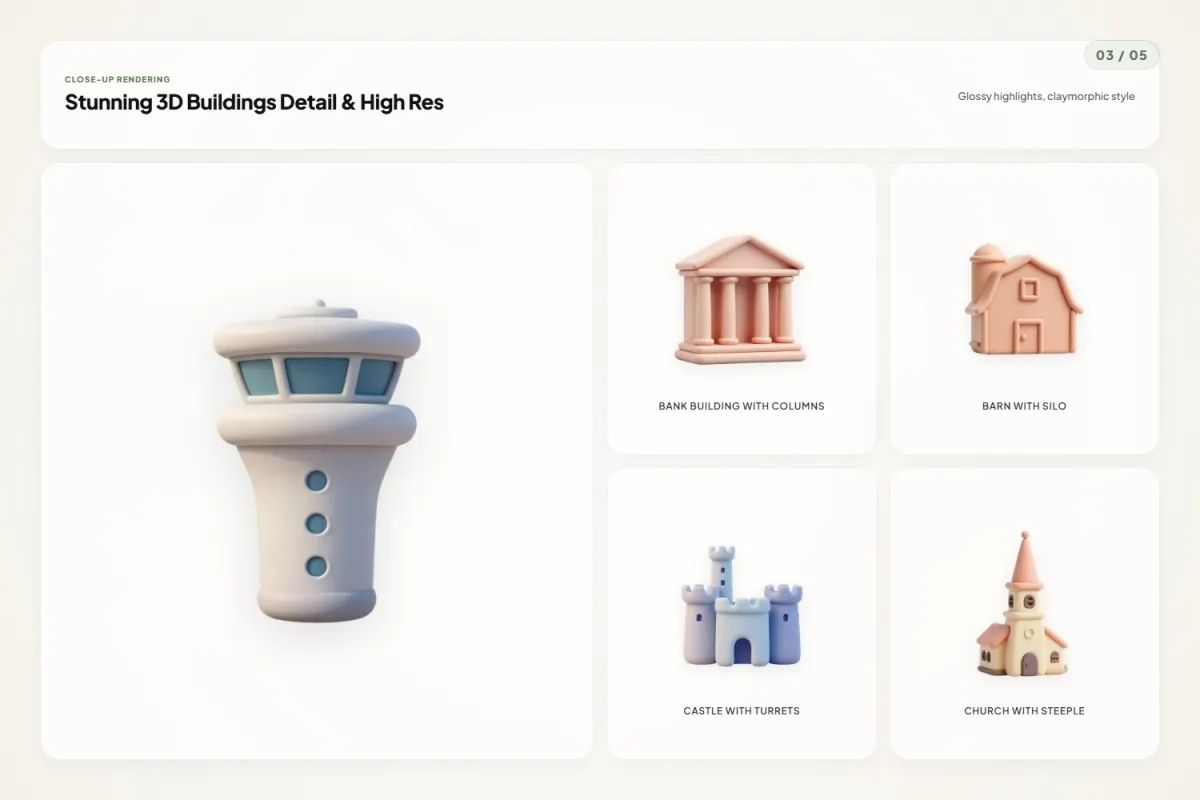 3D Building Icons Pack
