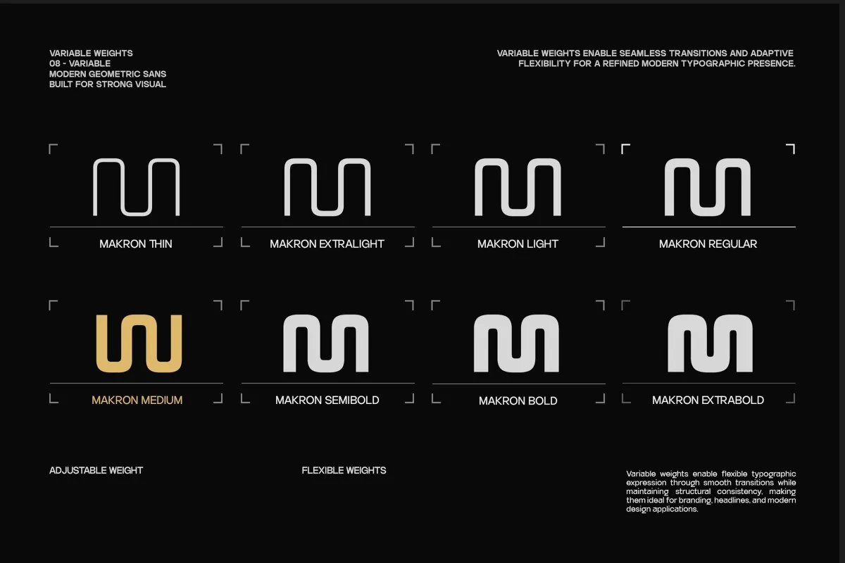 TRT Makron - Futuristic Geometric Sans Font