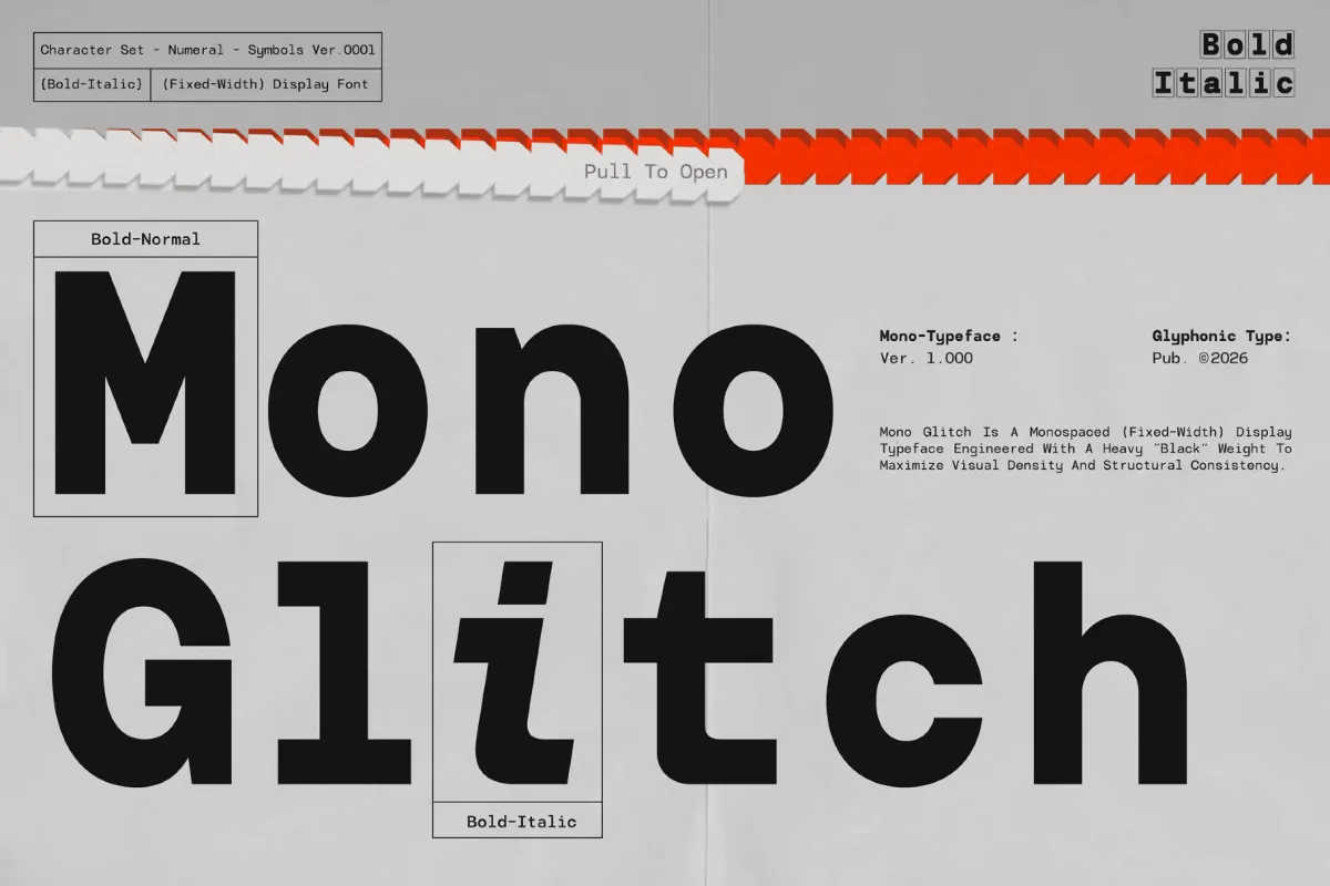 GC Monoglitch — Bold Tech Monospace Font