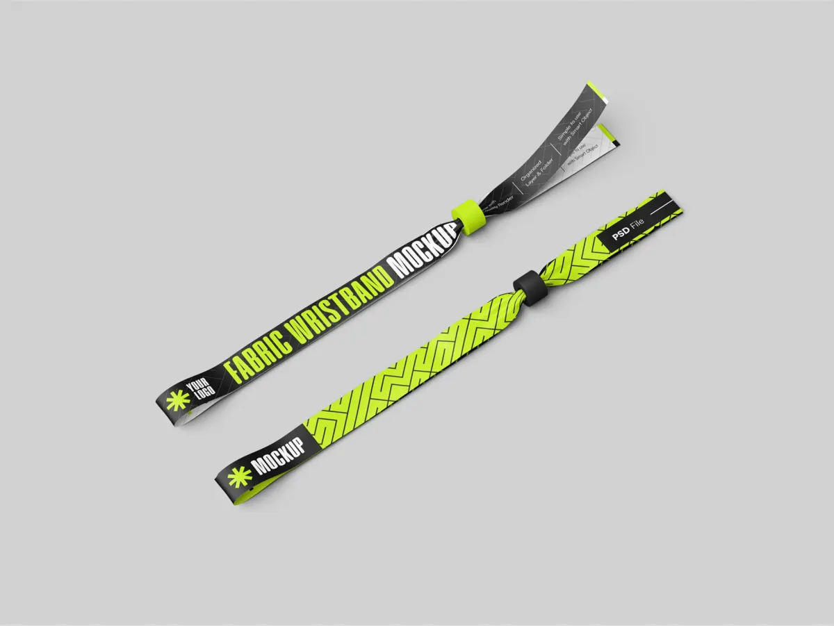 Fabric Wristband Mockup Isometric