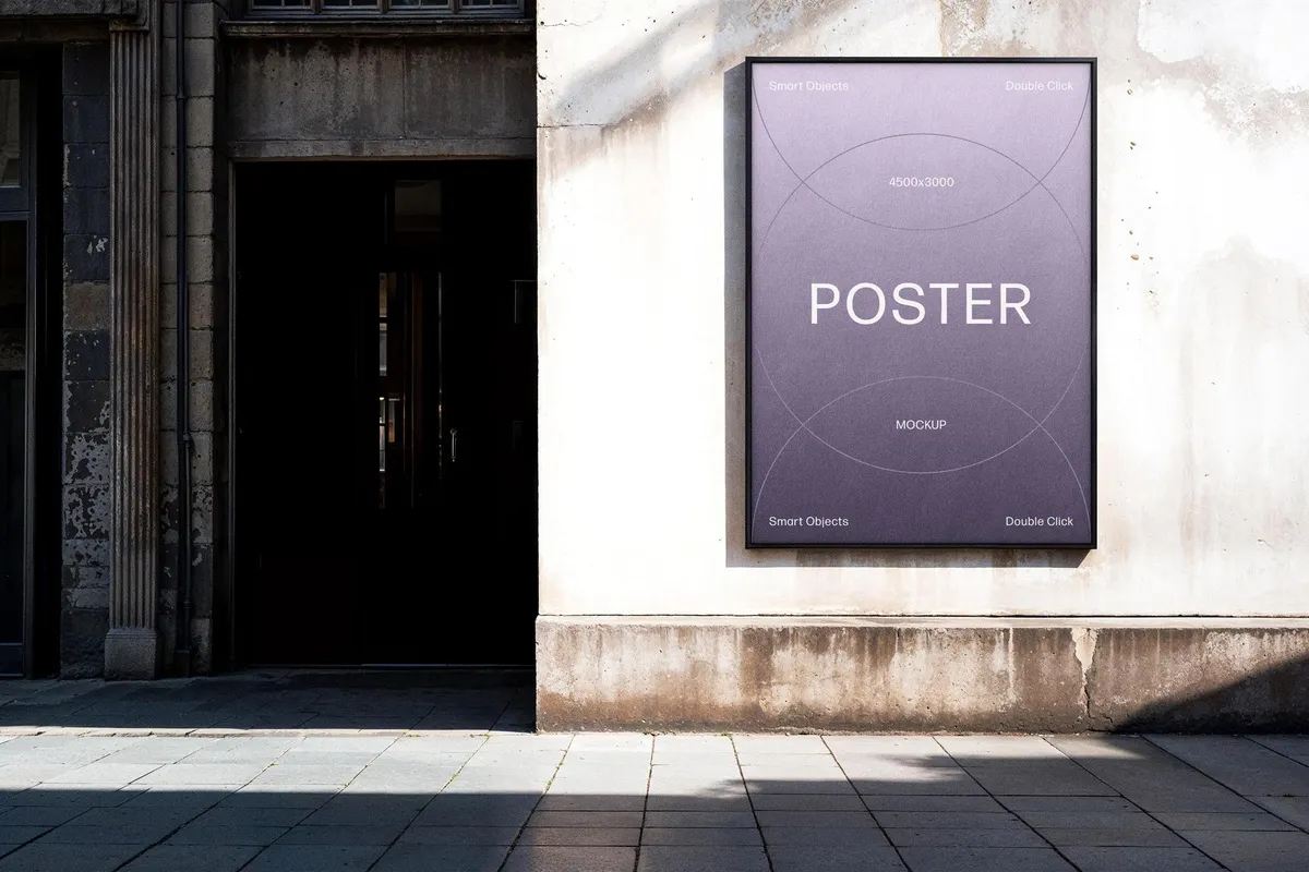 Outdoor A4 Framed Poster Mockup