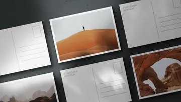 Tiled A6 Postcards Mockup