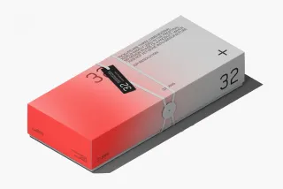 Angled Paper Box Mockup with Tag