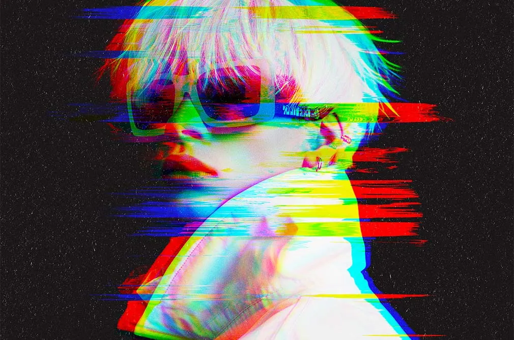 TV Screen Glitch Photo Effect