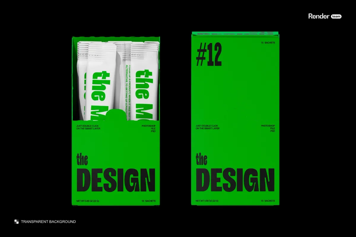 Sachet Box Mockup Set