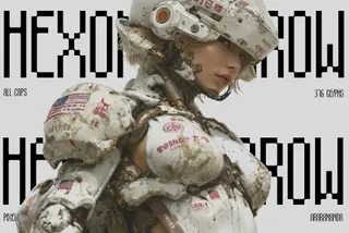 Hexon Narrow - Sci-Fi Pixel Display Font