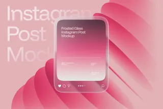 Frosted Glass Instagram Post Mockup
