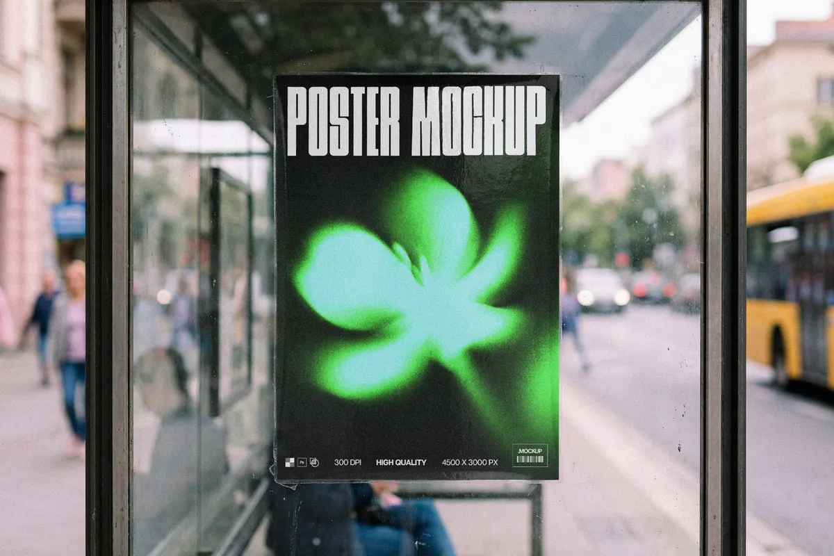 Glass Shelter Poster Mockup