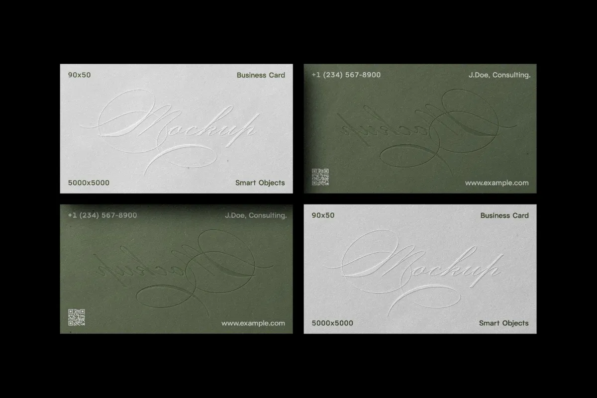 90x50 Minimalist Business Card Layout Mockup