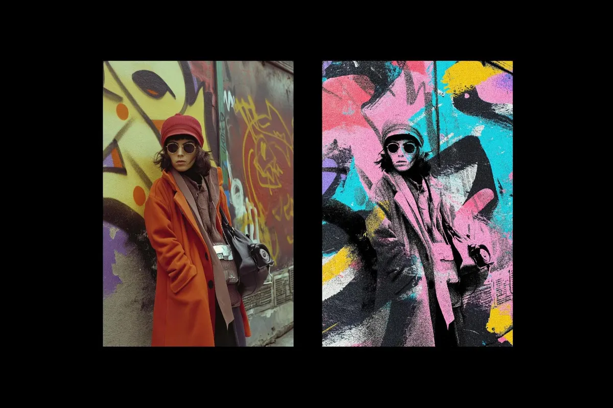 Graffiti Art Collage Photo Effect