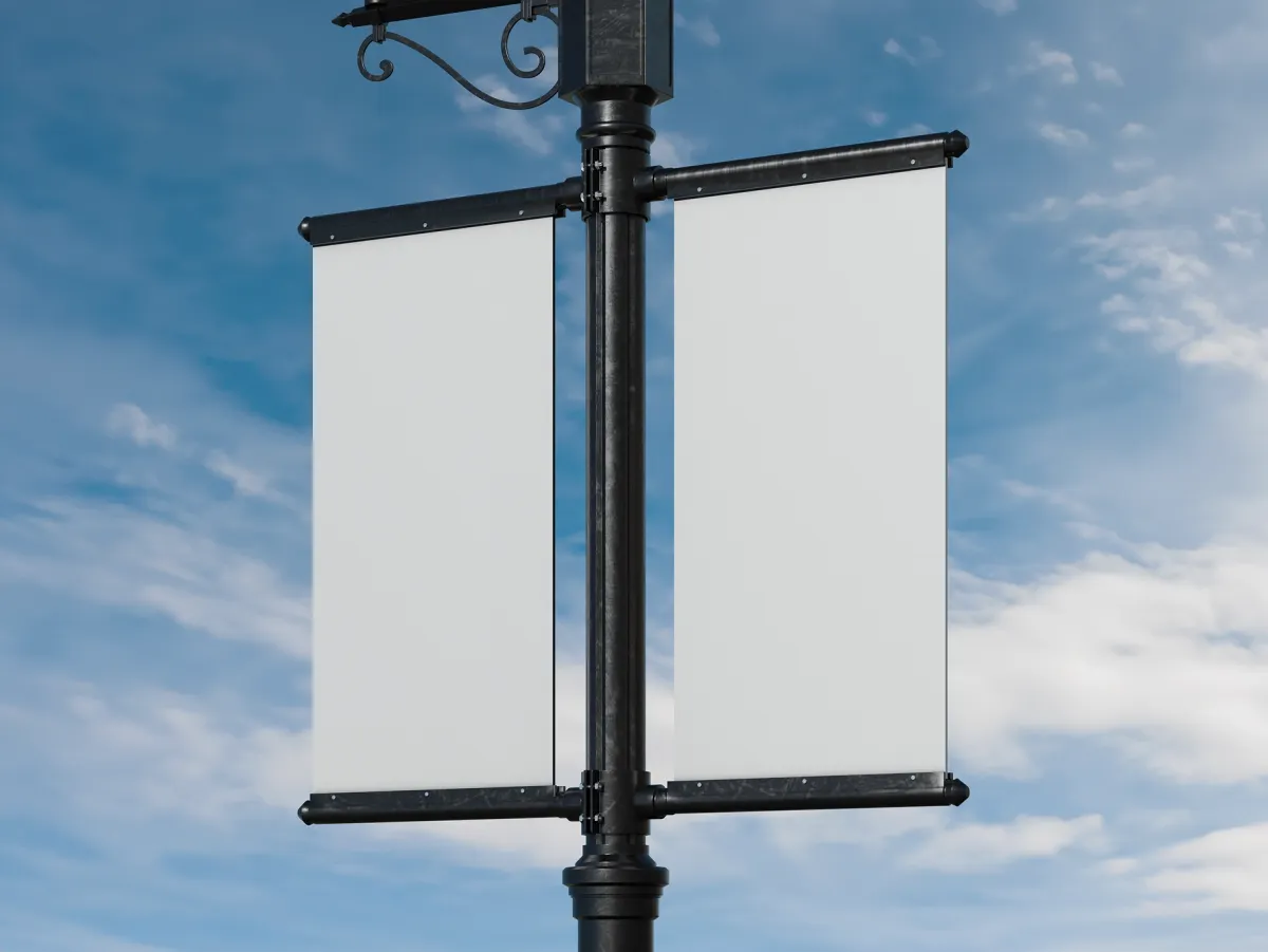 Event Pole Banner Double Mockup