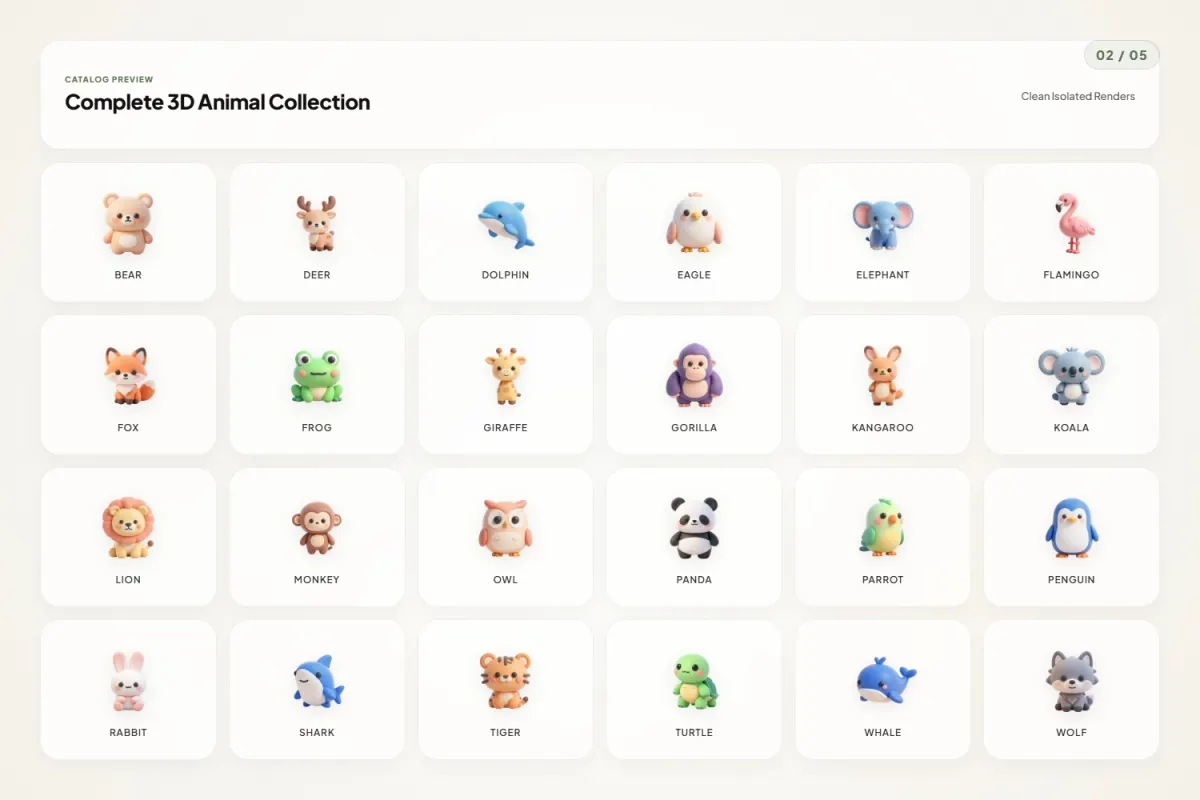 3D Animal Icon Pack