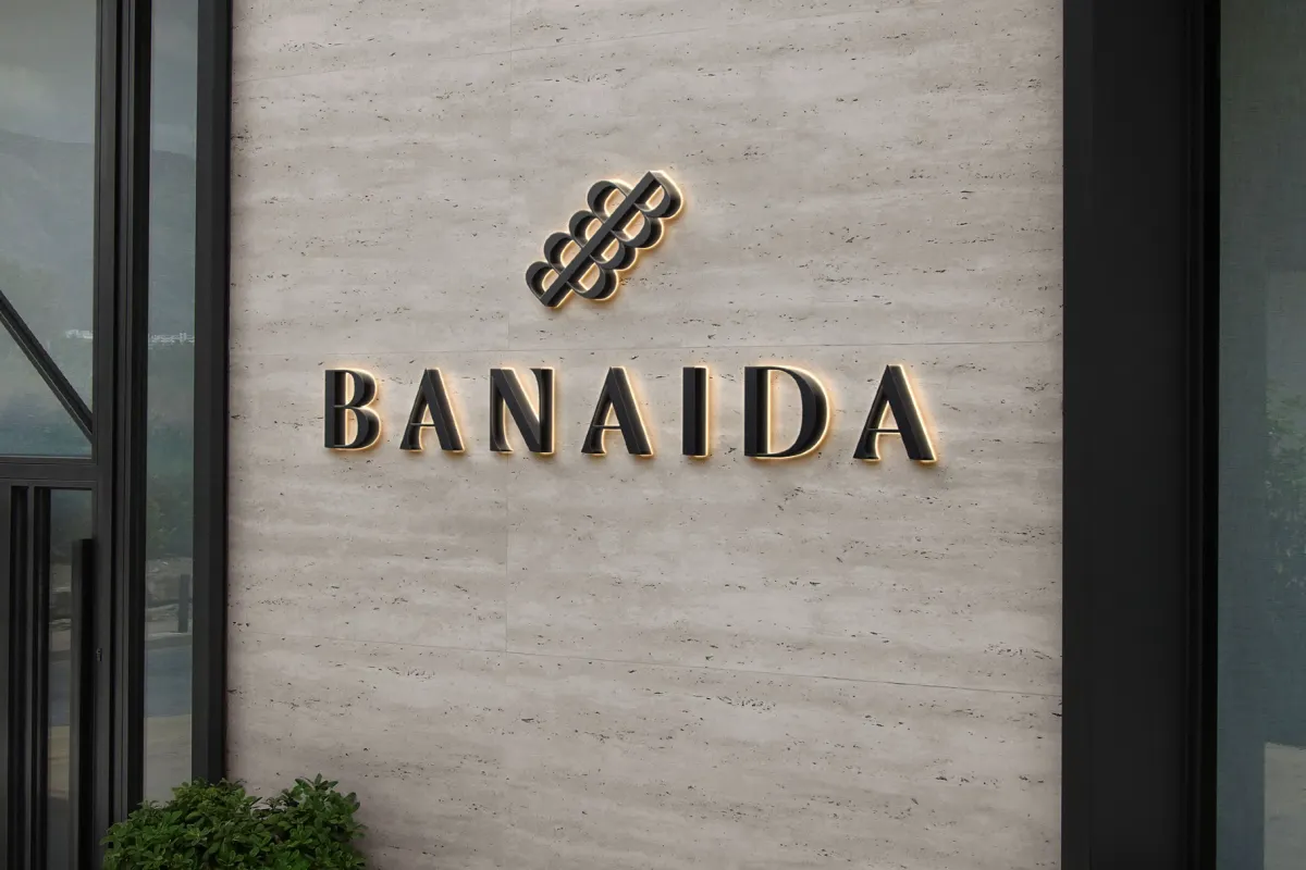 Luminous 3D Wall Signage Mockup