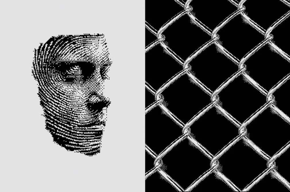 Abstract Dithering Bitmap Shapes