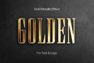 Gold Metallic Text & Logo Effect
