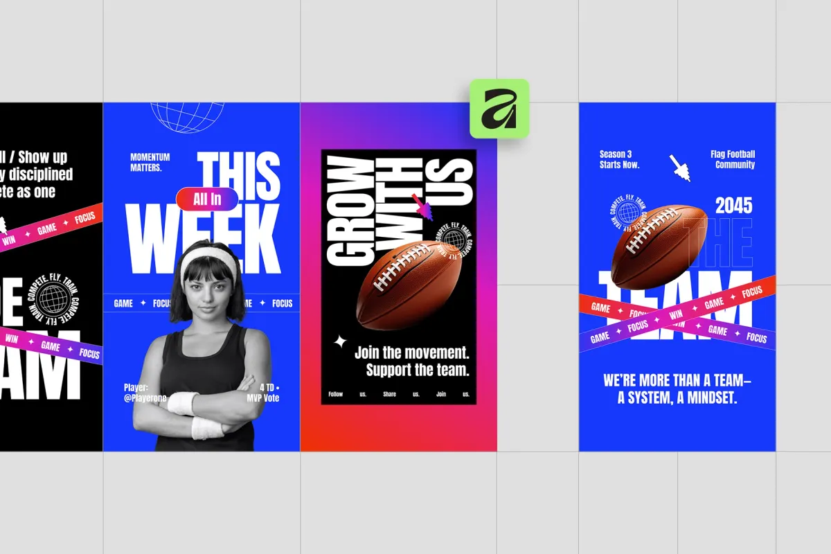 Football Sport Instagram Pack - Affinity Template