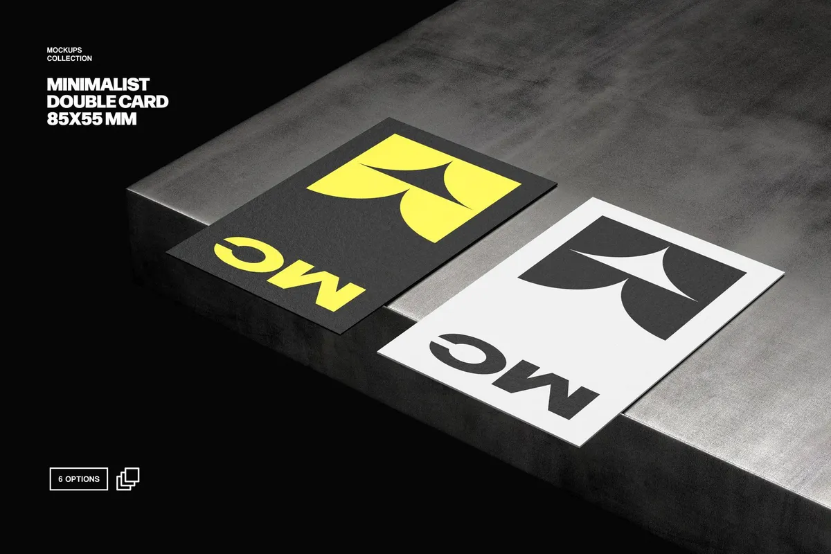 Minimal 85x55 Double Card Mockup