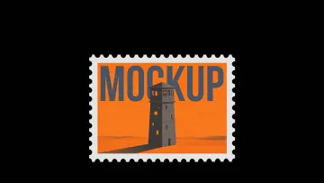 Postage Stamp Mockup with Perforated Edges