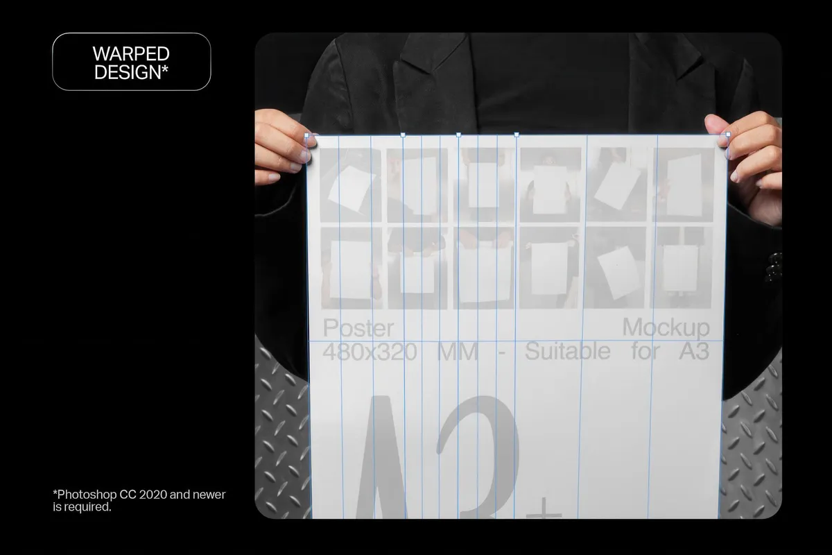 Woman Holding A3 Poster Mockup