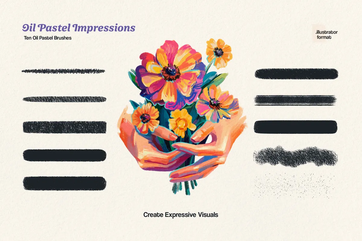 Oil Pastel Illustrator Brushes