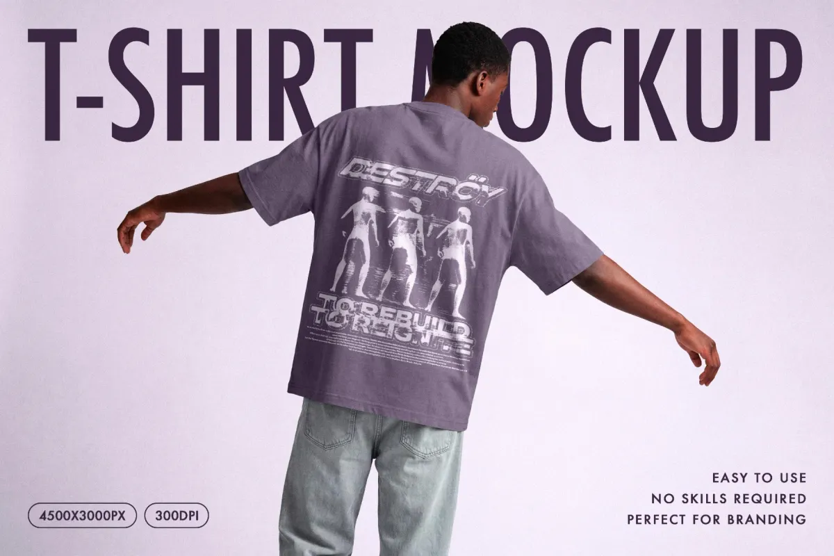 Motion Back Print T-Shirt Mockup