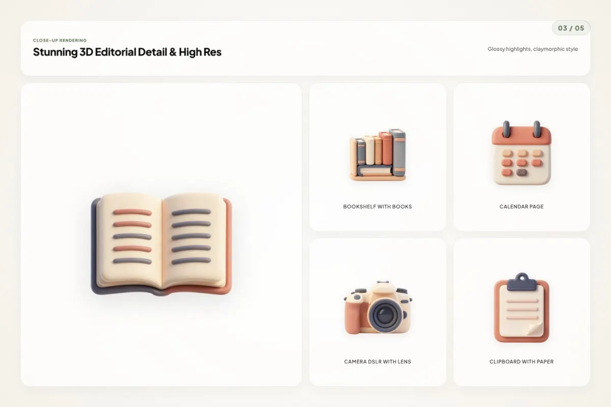 3D Editorial Icons
