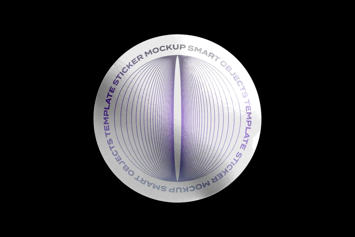Round Glossy Metallic Sticker