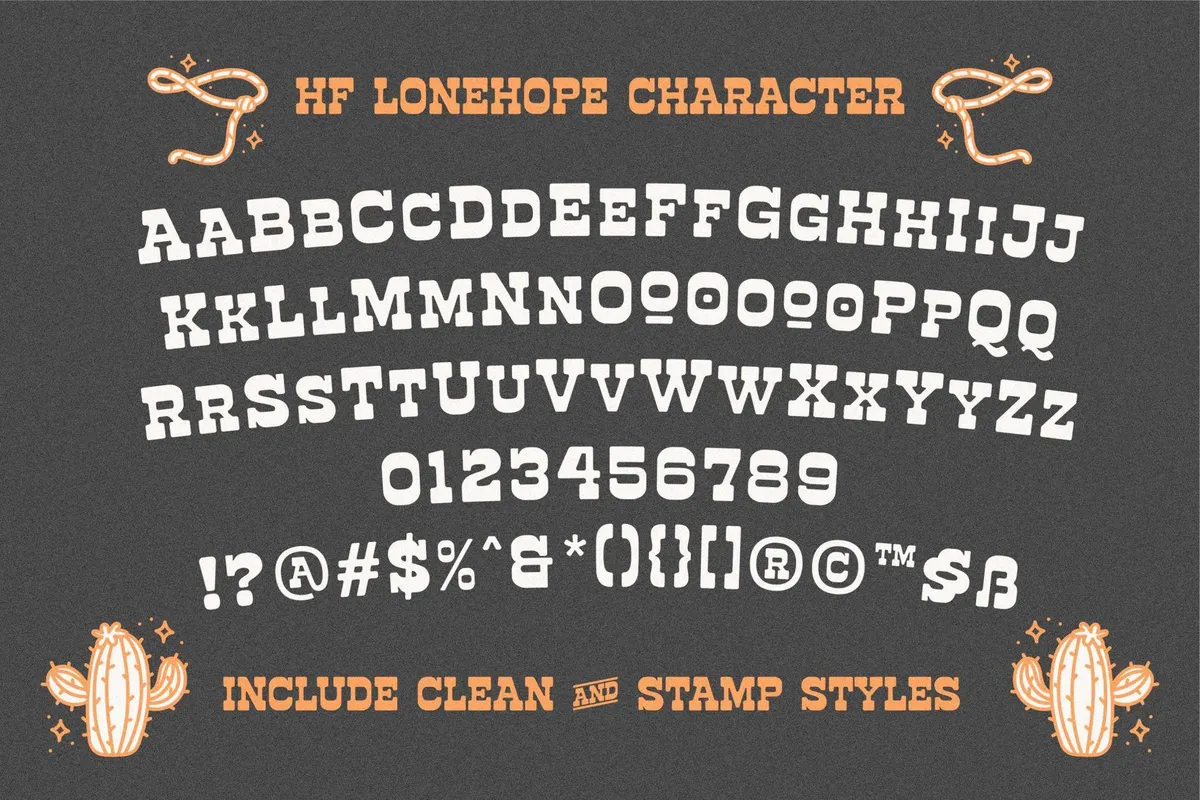 HF Lonehope - Western Slab Serif Display Font
