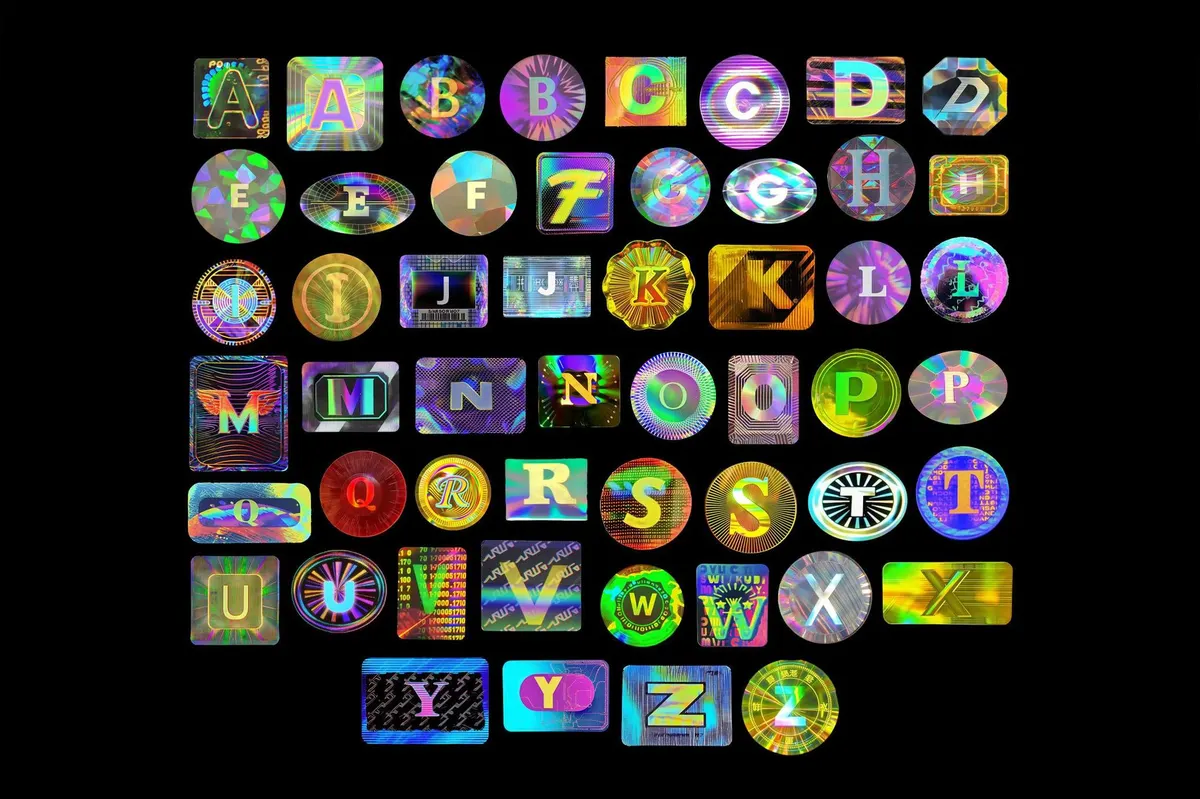 Holographic Sticker PNG Letters Pack