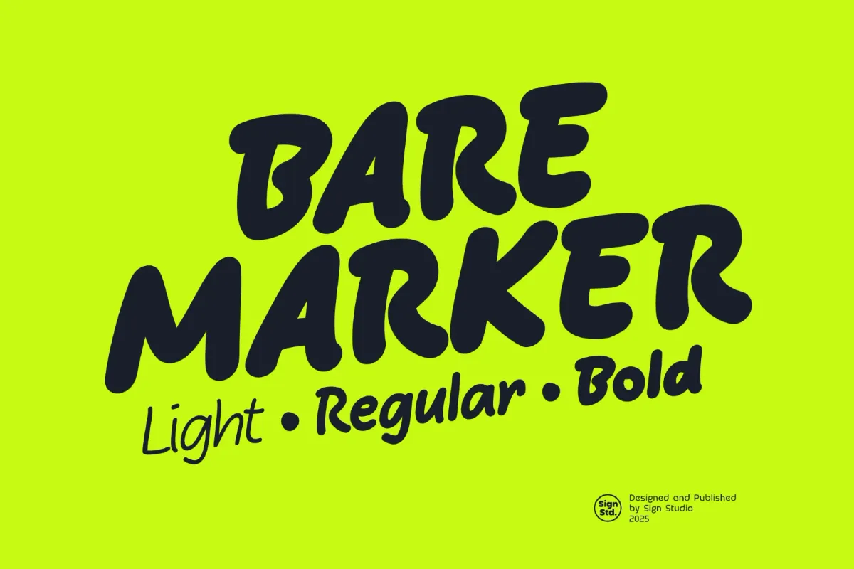 Bare Marker - Handwritten Marker Font