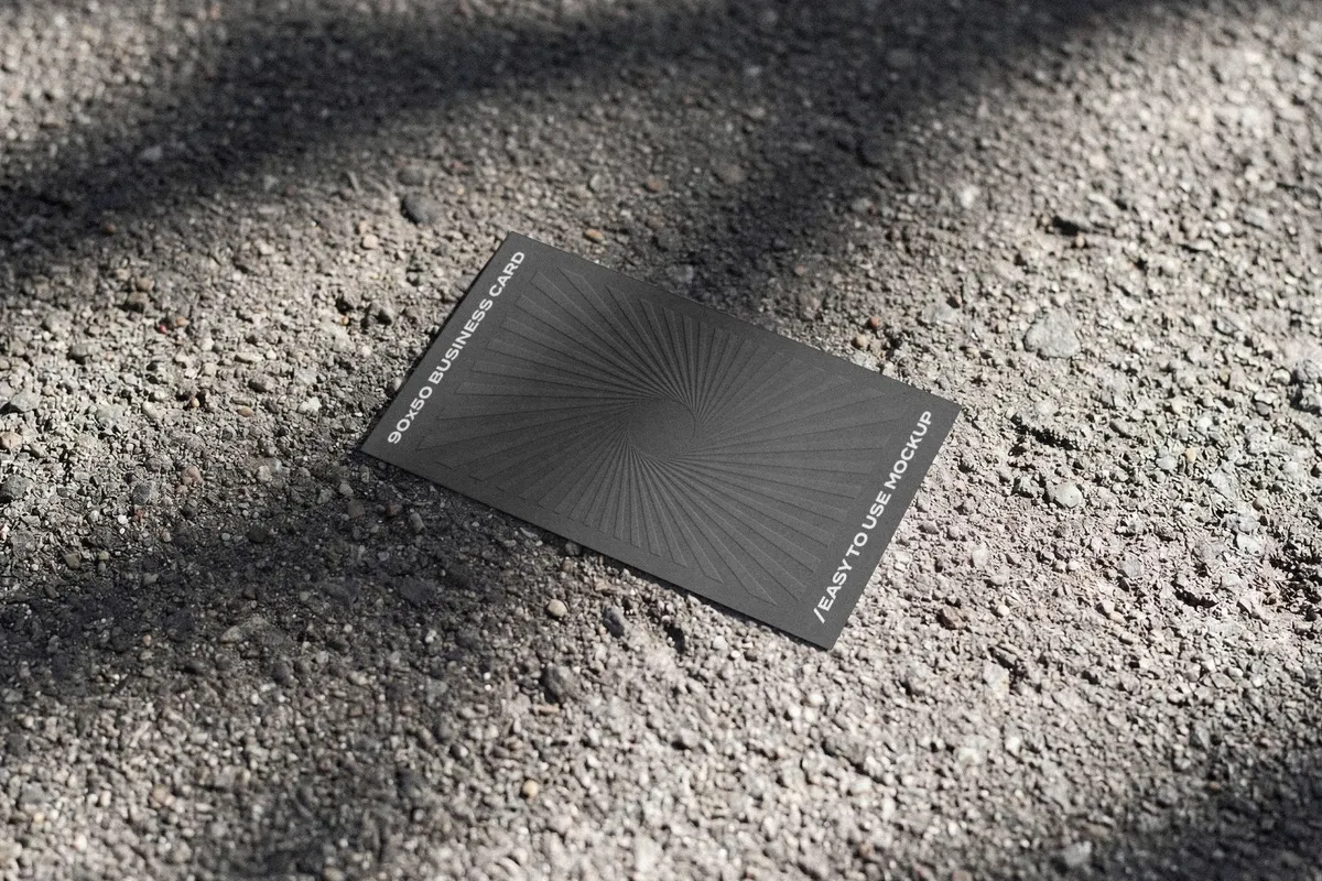 90x50 Business Card on Concrete Mockup