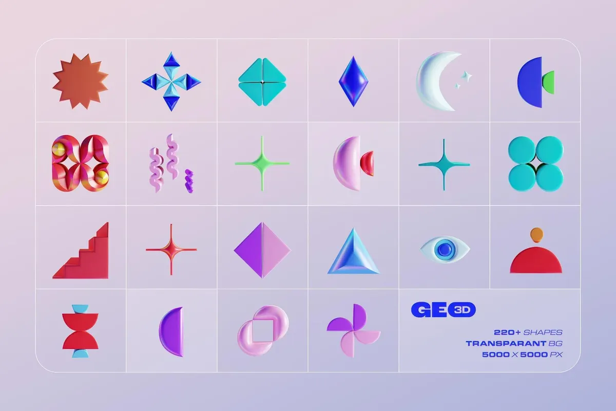 GEO/3D 220+ Colorful Illustrations