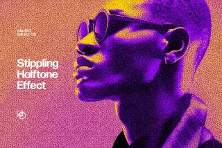 Stippling Halftone Photo Effect