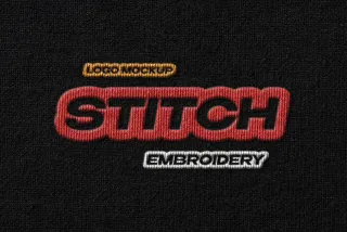 Embroidery Label Mockup