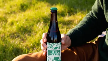 Beer Bottle Mockup in Hand