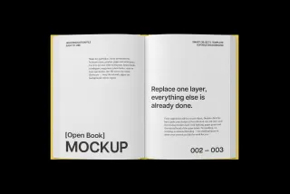 Opened Hardcover Book Mockup