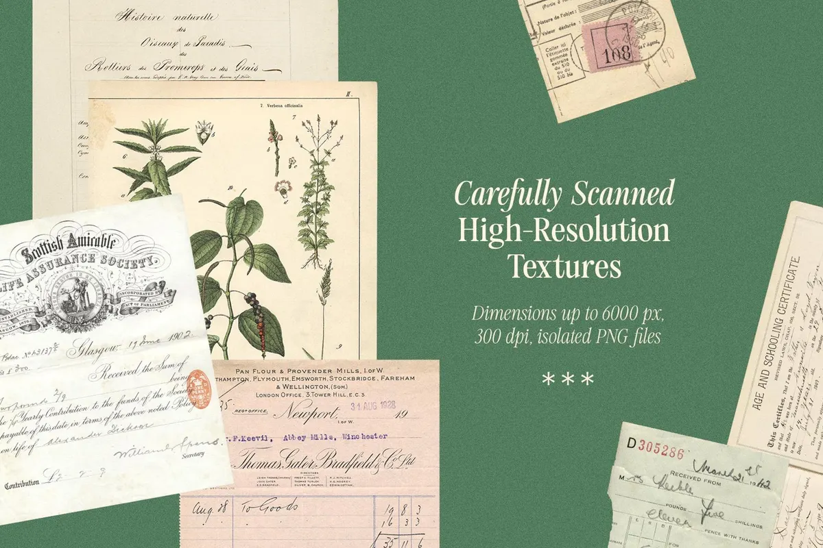 Vintage Paper Ephemera Textures