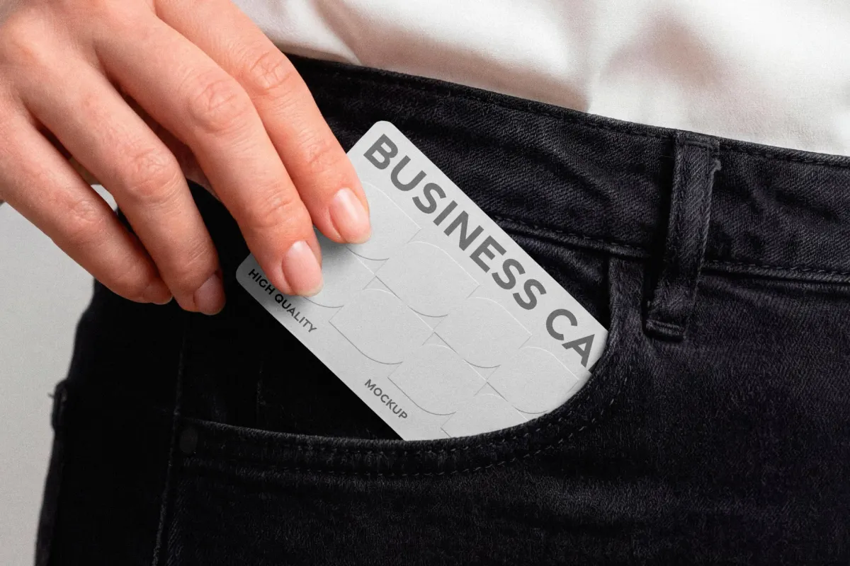 Business Card In Pocket Mockup