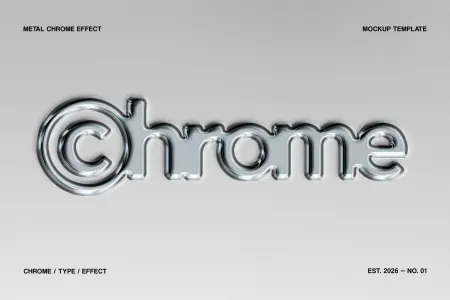 Chrome / Liquid Metal Text Effect