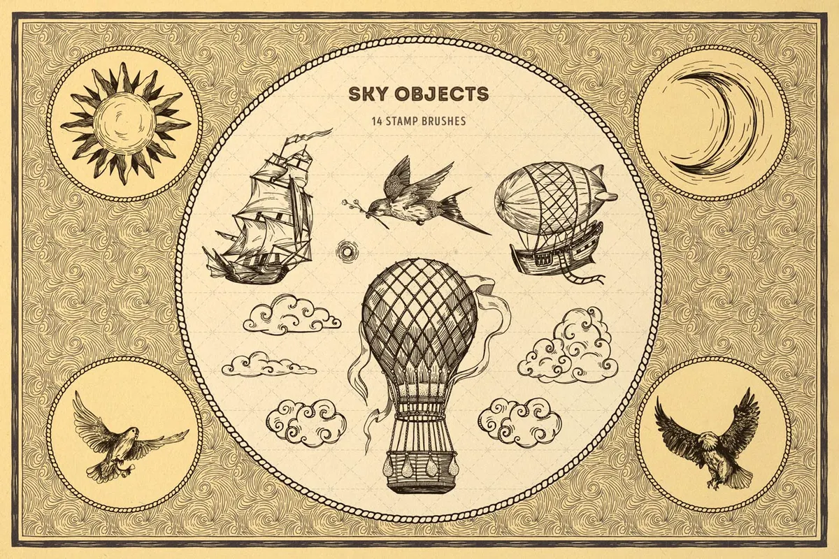Vintage Map: Procreate Brushes