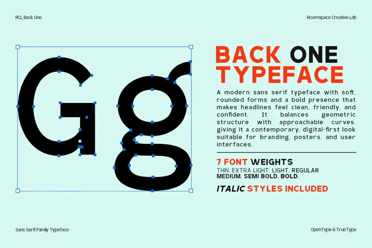 RCL BackOne – Bold Modern Sans Font