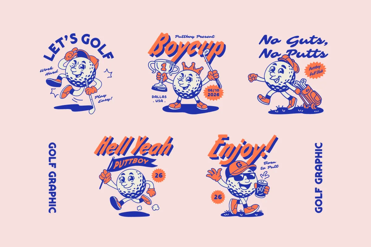 Golf Cartoon Character Pack