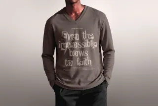 V-Neck Long-Sleeve Mockup