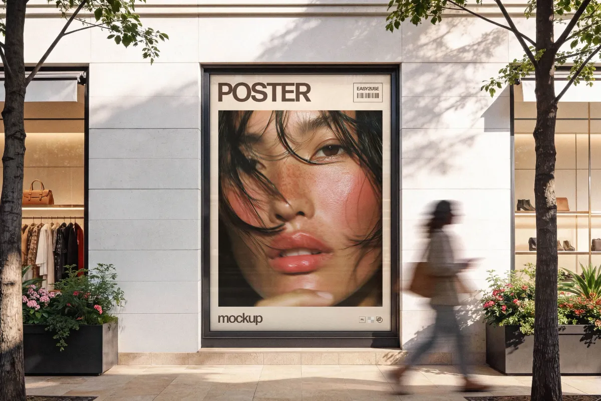 Storefront Window Poster Mockup