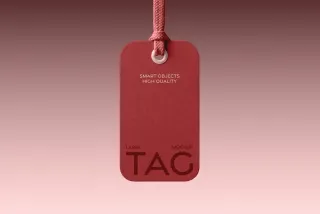 Rounded Clothing Tag Mockup
