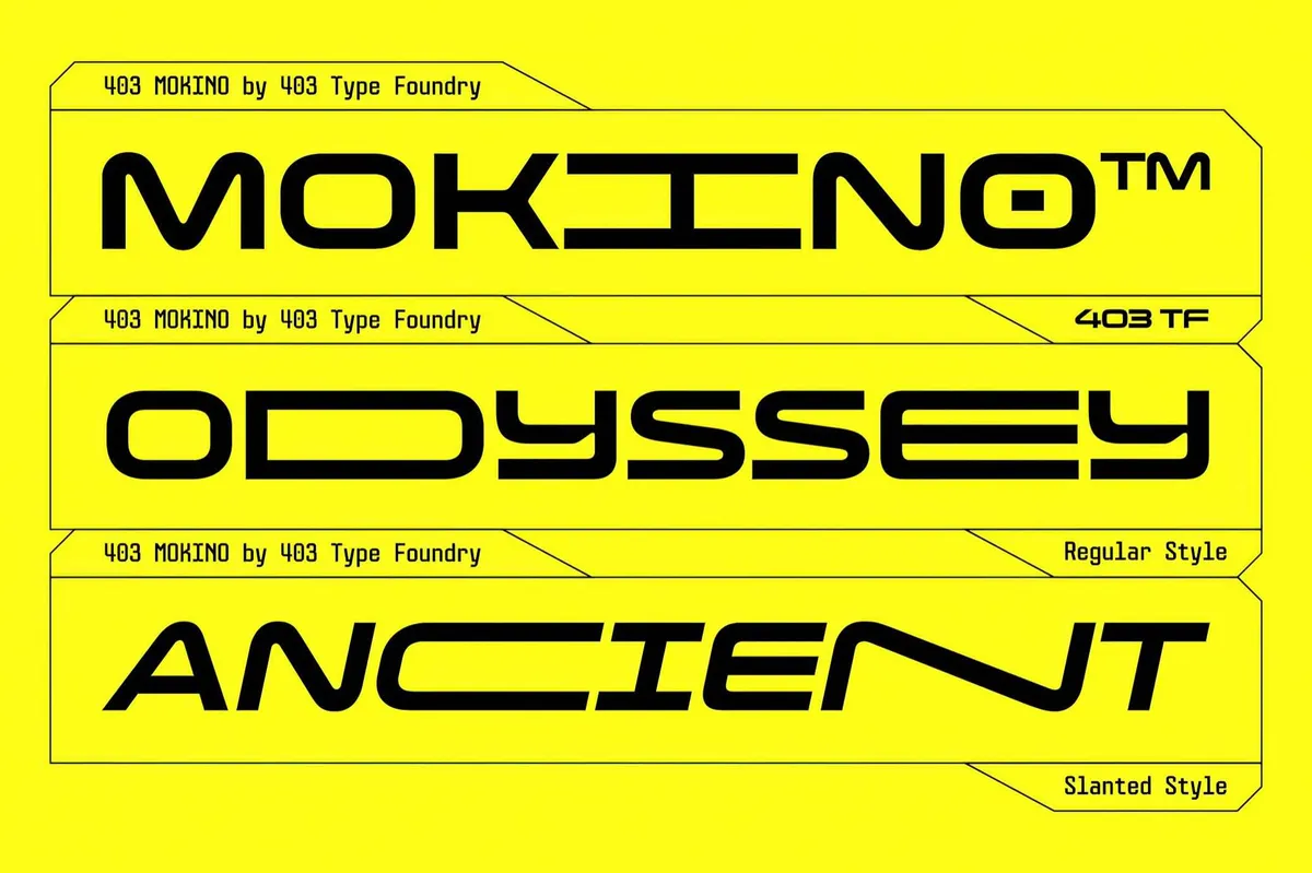 403 Mokino — Hi-Tech Futuristic Display Font